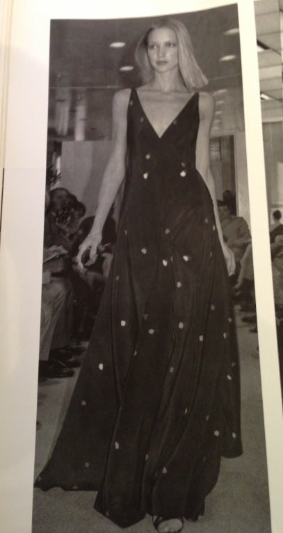 Summer 1977 Halston Silk Dot Print Dress with Kimono Sleeves. For Sale 3