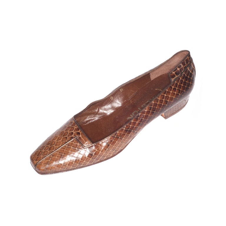 Halston Brown Python Shoe For Sale