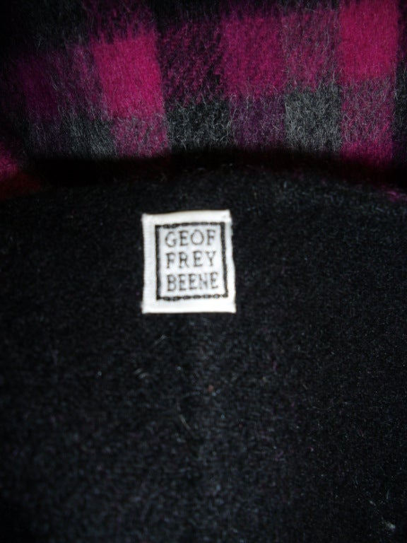 Double Face Geoffrey Beene Plaid Wrap Coat Jacket For Sale 3
