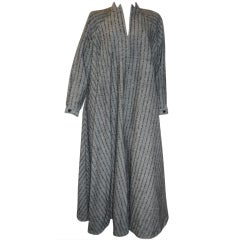 Geoffrey Beene  Silver Striped  Tweed  Swing Gown Dress
