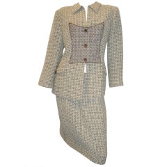 Geoffrey Beene Tweed two tone Skirt Suit