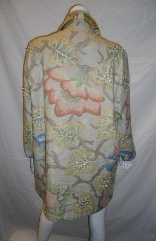Geoffrey Beene Crystal beaded print jacket