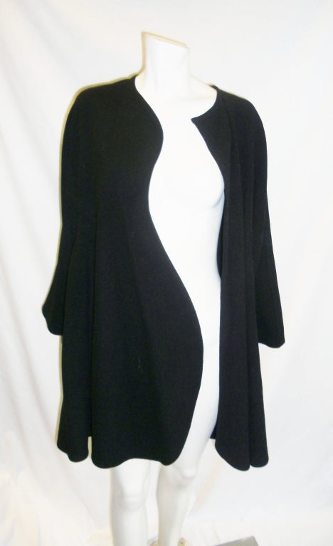 Bill Blass Famous  Swing Coat in Black wool