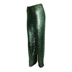 Bill Blass very Fine Green Beaded pants
