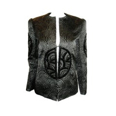 James Galanos  Brocade Evening Jacket w/ velvet beaded detail