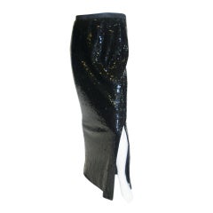 Bill Blass long Black Evening Sequint Skirt
