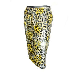 Vintage Couture Bill Blass   Leopard Sequin Skirt