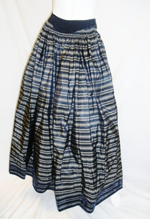Geoffrey Beene  Navy silk  taffeta striped Ball Skirt