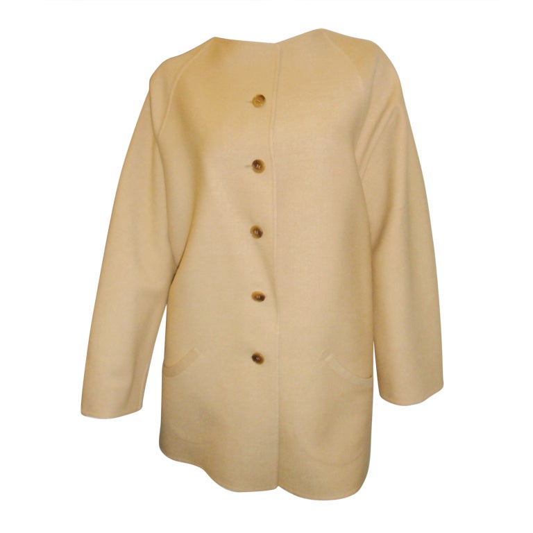 Geoffrey Beene Tan wool Car coat For Sale