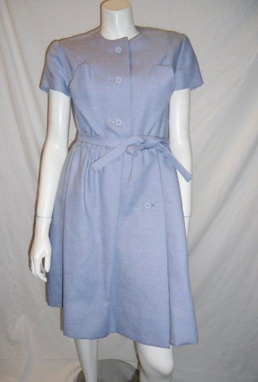 Vintage Geoffrey Beene Periwinkle Day dress  circa 1970
