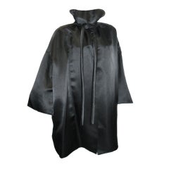 Geoffrey Beene Black silk Evening Opera Swing   Coat Cape