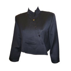 Geoffrey Beene Cropped  Asymmetrical Closure Jacket