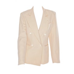 AUTH 80s ALAÏA OFF-WHITE WOOL TUXEDO JACKET Spring Summer 1988