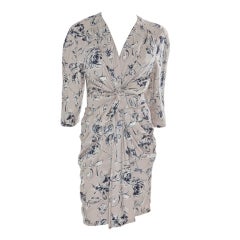 1980s Thierry Mugler sophisticated floral cotton day dress