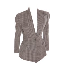 AUTH 80S CASHMERE WOOL THIERRY MUGLER STRUCTURED JACKET