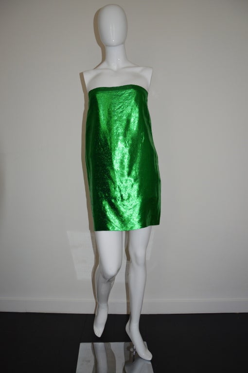 RARE MID 1970's PIERE CARDIN PARTY MINI DRESS, Add a sparkle to your wardrobe  with this exquisite mini dress made from silk and lurex.