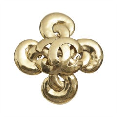 Spectacular Chanel Brooch, CC Logo, Made in France 1993