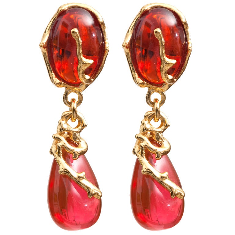 Exceptional Earrings Yves Saint Laurent made by R. Goossens