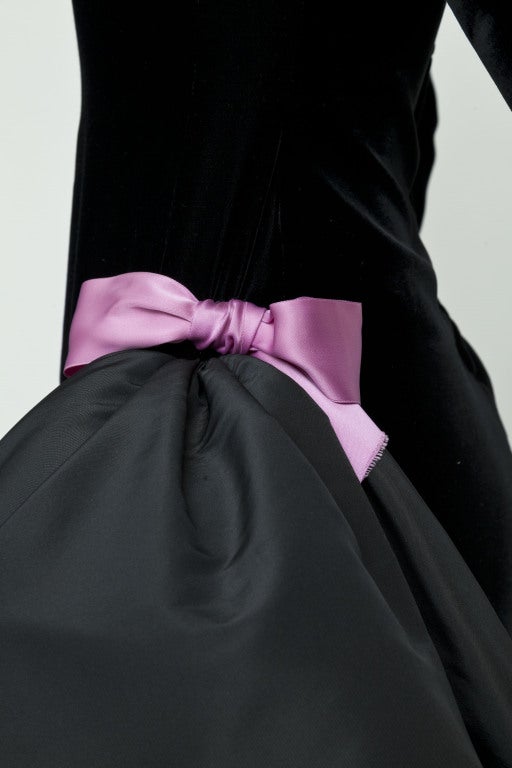 1980s Pierre Cardin Couture black velvet mini dress 3