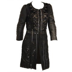 Emilio Pucci beaded lace leather Biker Jacket or Dress