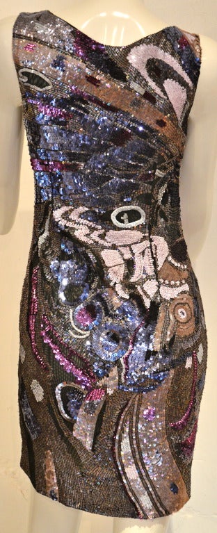 Emilio Pucci by Peter Dundas exquisite beaded cocktail dress In New Condition For Sale In Paris, IDF
