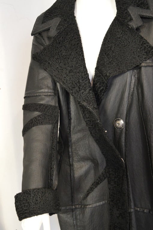 Prestigious Gothic chic inside-out detailing Dior Breitschwanz Astrakhan coat In Excellent Condition In Paris, IDF