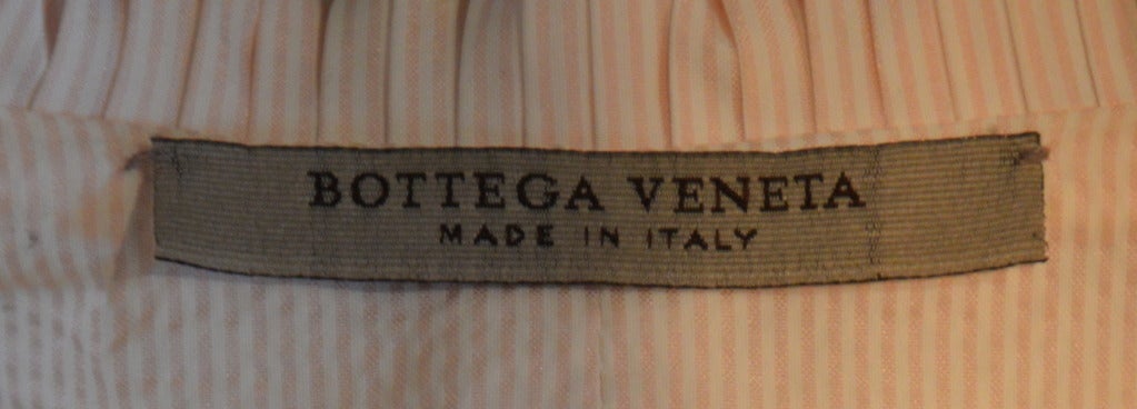 Bottega Venetta sophisticated pale pink and white stripes silk ensemble 3