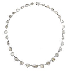 Pavé Encircled Diamond Slices Necklace