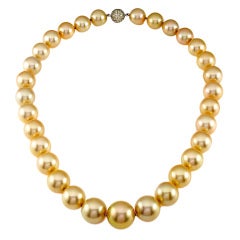 Natural gold south sea pearl necklace