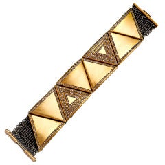 Magnificent Gold and Silver Mesh Diamond Bracelet