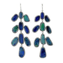 18k opal earrings with diamonds
