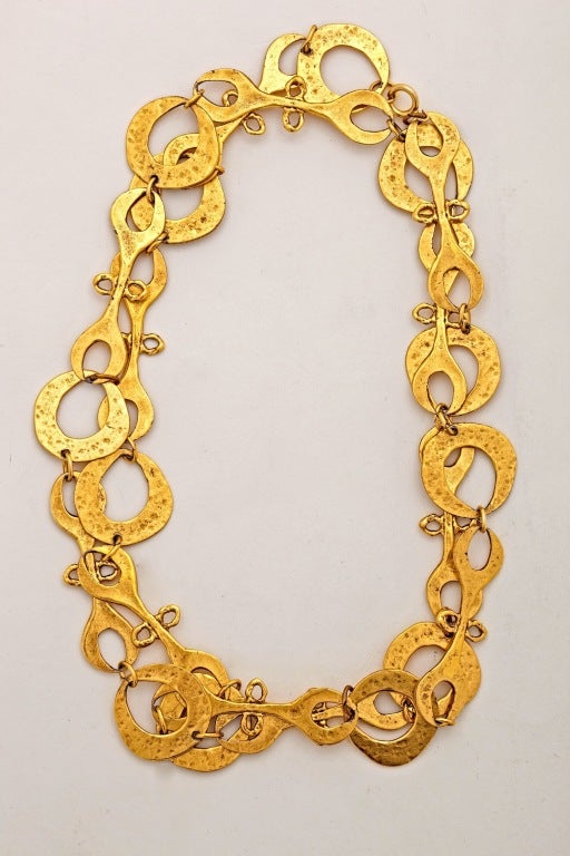 Vergoldete Halskette, Nomadic Tribal Halskette im Zustand „Gut“ im Angebot in New York, NY