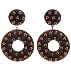 Retro Scooter Copper Earrings from Paris