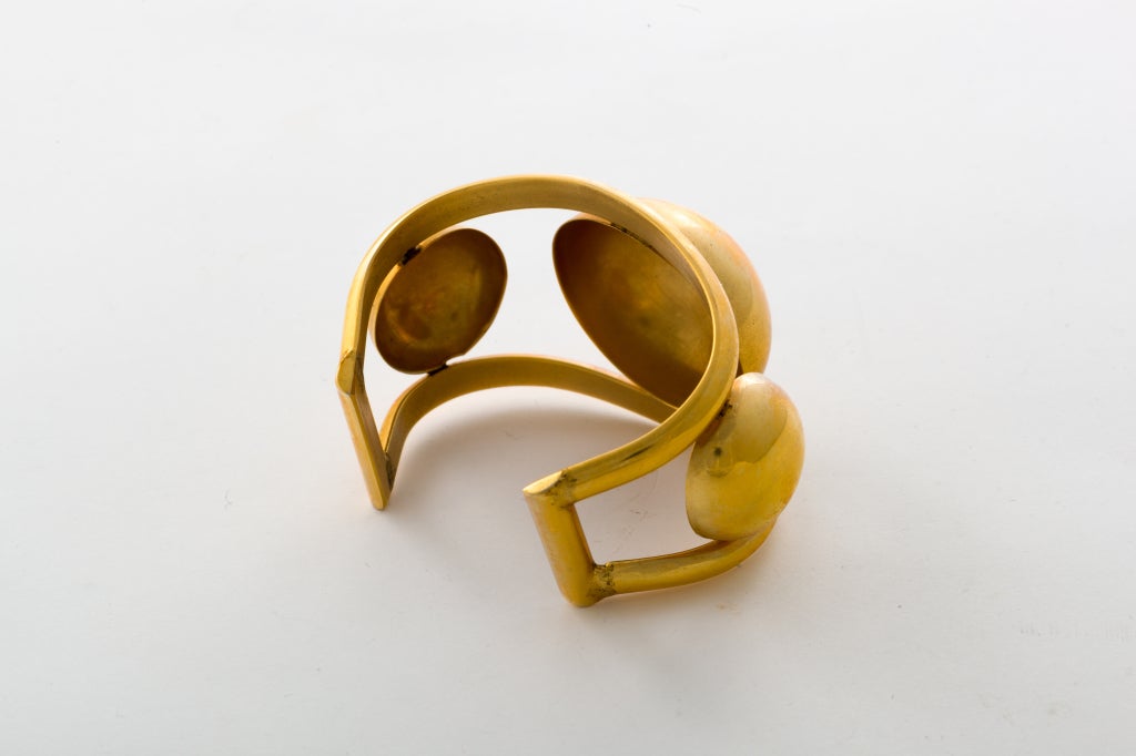 A Machine Age Gold Tone Cuff In Excellent Condition In New York, NY
