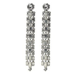 Art Deco Crystal Pendant Earrings