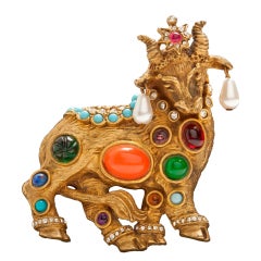 Rare Early K.J.L. Jewels of Fantasy Bull Brooch 3