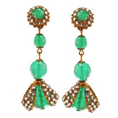 A Rare and Spectacular Pair of Miriam Haskell Earrings