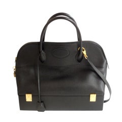 Hermès 34cm Black Leather Gold Hardware Bolide Macpherson Bag 11
