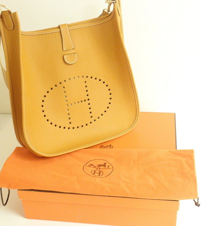 Hermes Evelyne Motarde Clemence Leather GHW Shoulder Bag at 1stdibs  