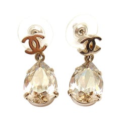CHANEL French Couture 2012 Collection Crystal Teardrop Earrings
