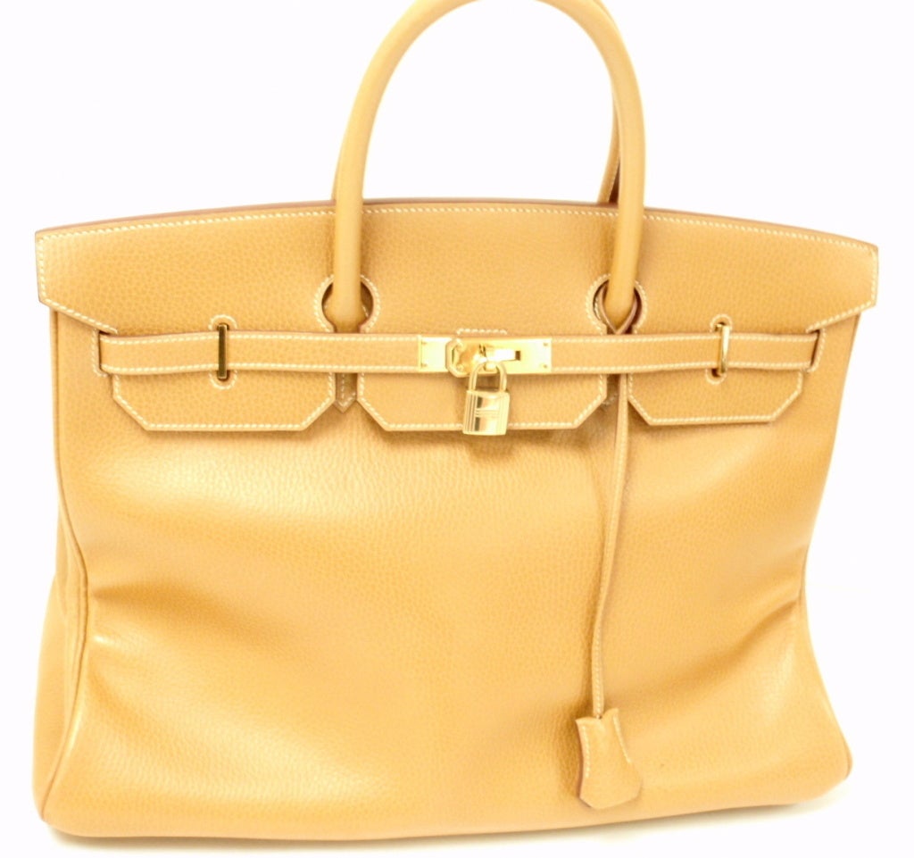 Women's HERMES Gold Togo Birkin Leather Handbag