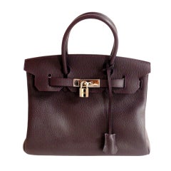 Hermès Birkin 30cm Handbag in Raisin Clemence Leather