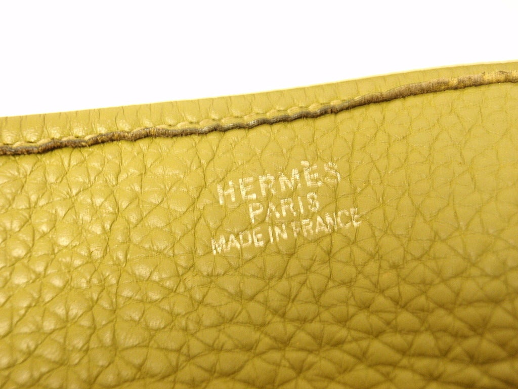 HERMES Evelyne II GM Clemence Vert Anis Leather Shoulder Bag 5