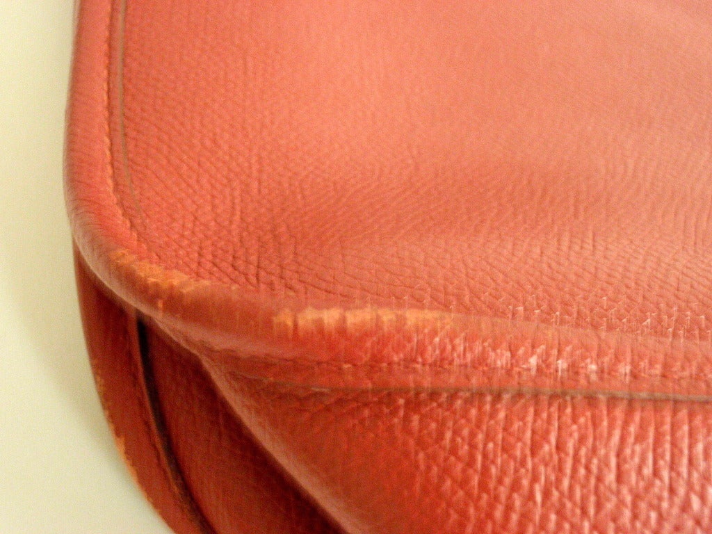 HERMES Evelyne GM Courchevel Leather Red Shoulder Bag 5