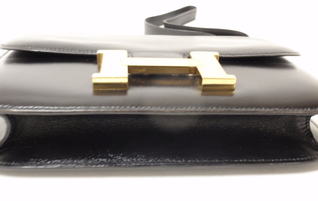HERMES Constance Black Box Leather Shoulder Handbag at 1stdibs