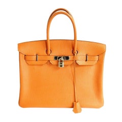 HERMES 35CM ORANGE CHEVRE BIRKIN HANDBAG, YEAR 2006