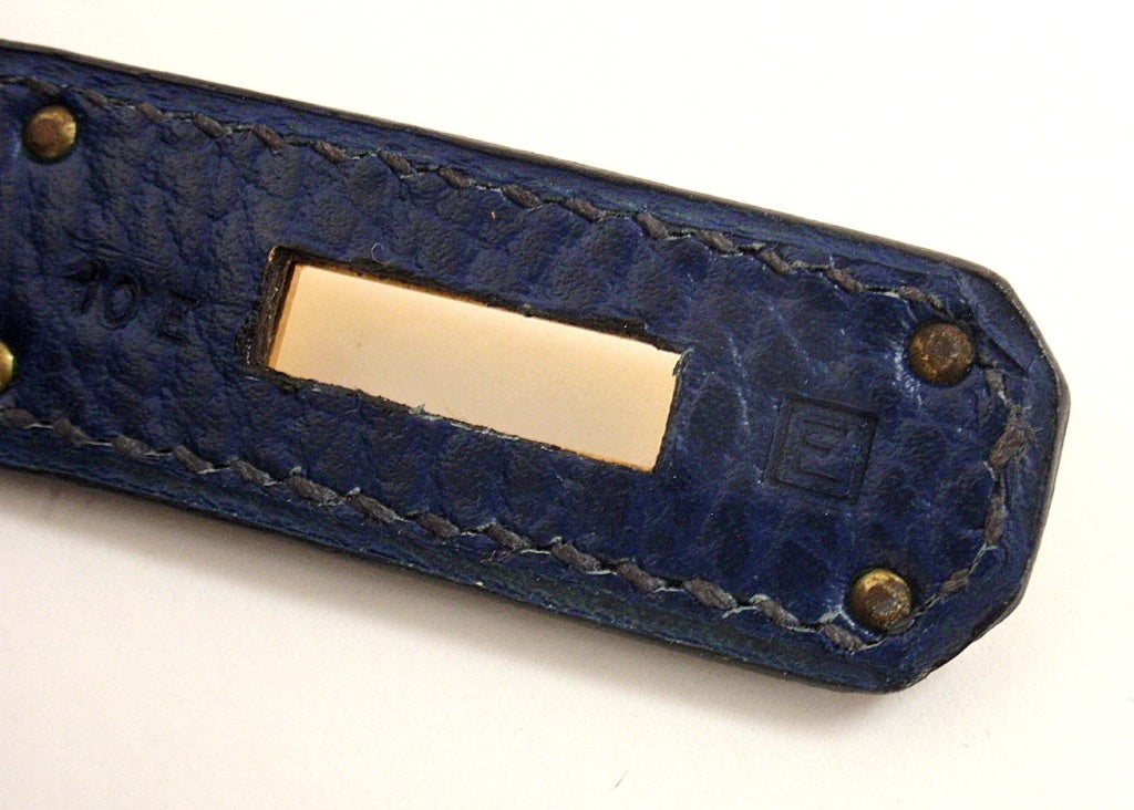 Hermes 35cm Blue Ardennes Birkin Handbag, Year 2001 3