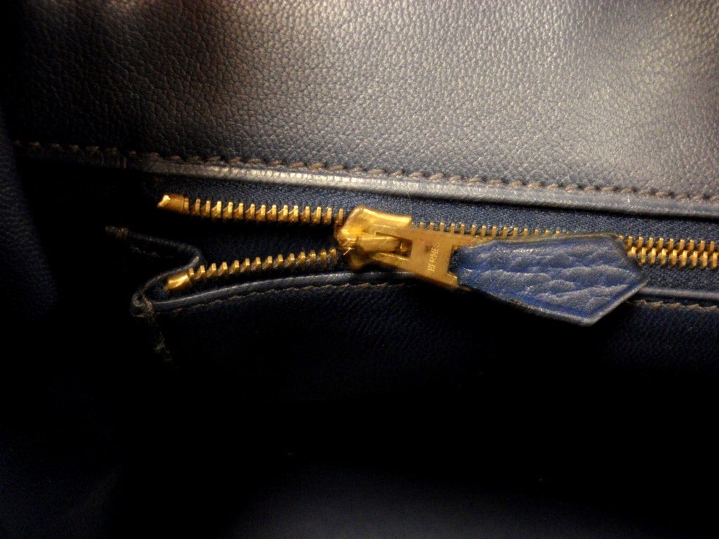 Hermes 35cm Blue Ardennes Birkin Handbag, Year 2001 4