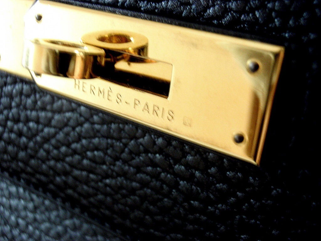 HERMES Birkin 40cm Black Togo Leather Handbag from 2002 3