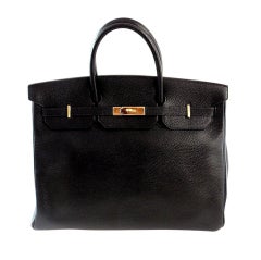 HERMES Birkin 40cm Black Togo Leather Handbag from 2002